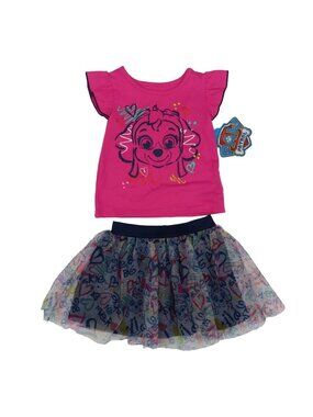 Nickelodeon Paw Patrol 18M Baby Skye Pink Sleeveless Shirt Tulle Skirt Set NEW
